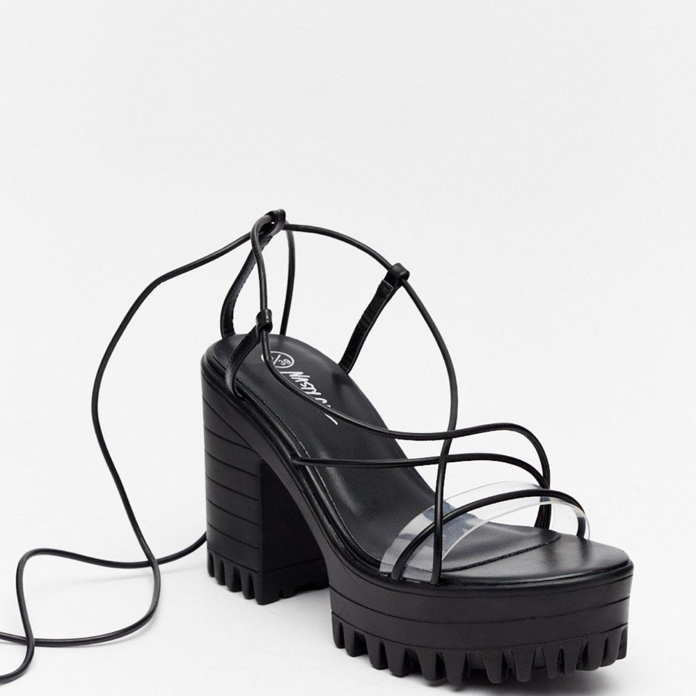 Trendy Black Platform Heels